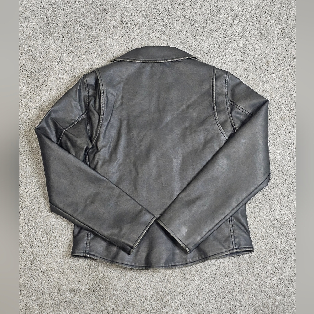 Nwt - Industry Republic Black Faux Leather Biker Jacket Women’s M Moto Coat - Picture 4 of 4